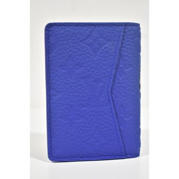 Louis Vuitton NBA Blue Taurillon Leather Monogram Logo Pocket Organizer Wallet - Picture 5 of 9